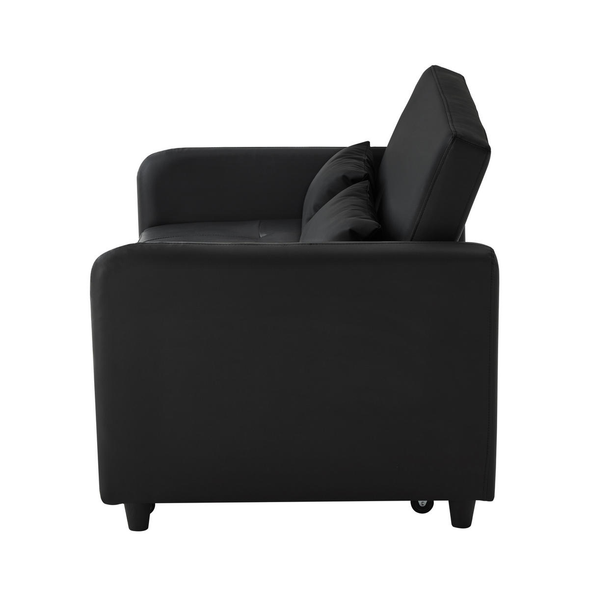 ROZKLÁDACÍ pohovka 156/100 cm antická černá z pěny a polyuretanu s polohovatelnou opěrkou - černá, plast (122/82/83cm) - OKWISH