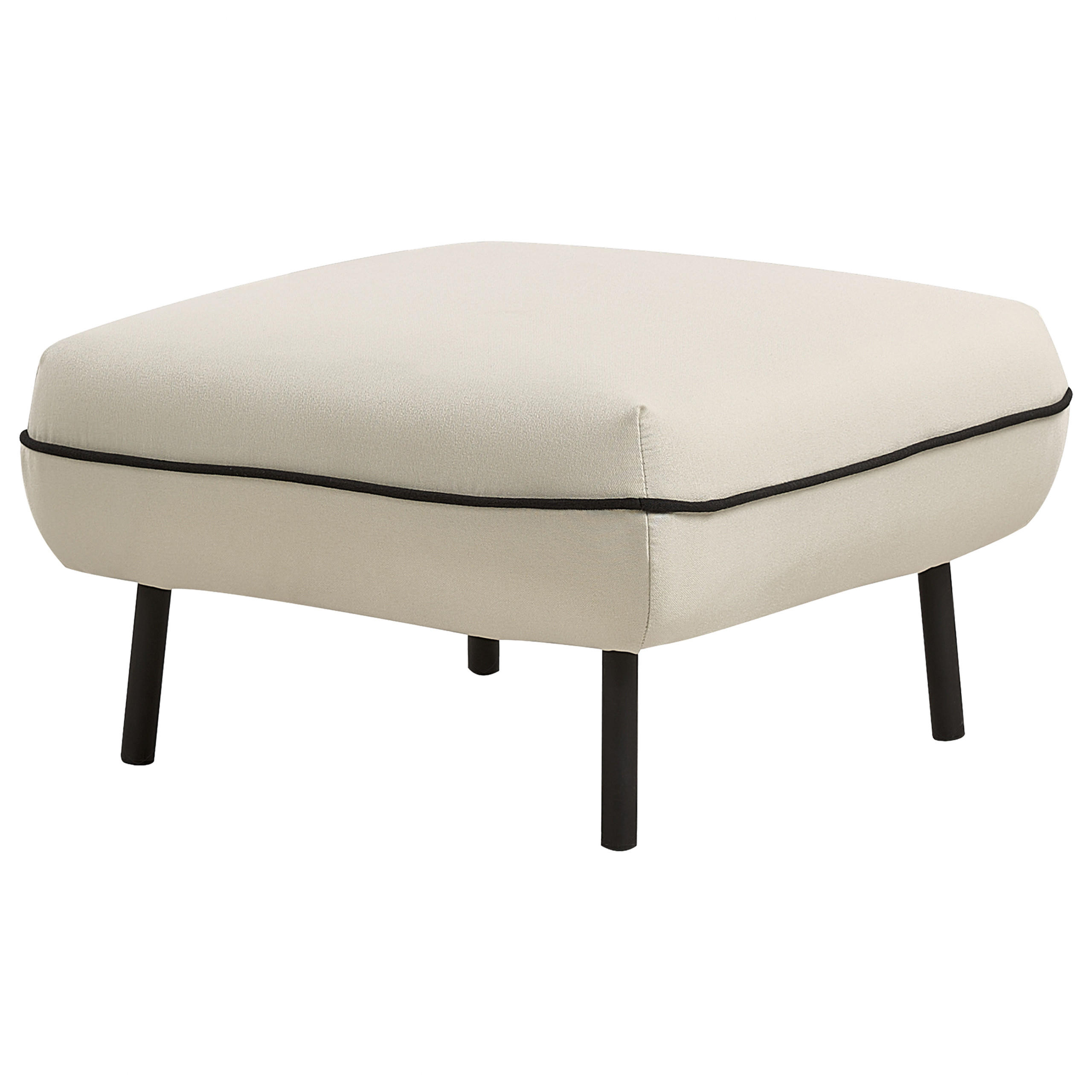 OTTOMANE Hellbeige Tonsberg - Beige/Schwarz, Textil (68/42/68cm) - Beliani