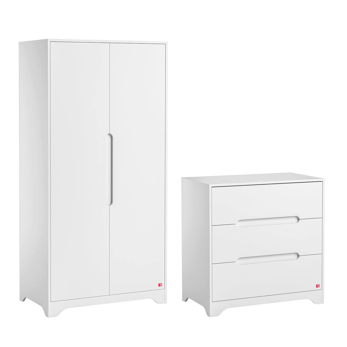 POKOJ PRO MIMINKO 2DÍLNÝ Ova Bílá - bílá, kompozitní dřevo (88.5/89.5/52cm) - Petits-meubles