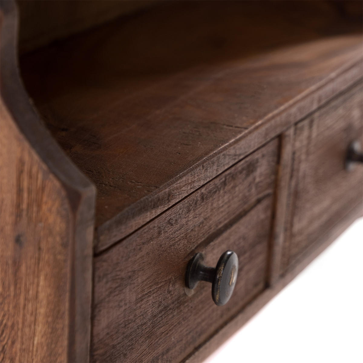 WANDREGAL Granja Mahagoni Holz, 2 Schubladen und Haken braun - Naturfarben, Holz (40/47/17cm) - DESIGN DELIGHTS