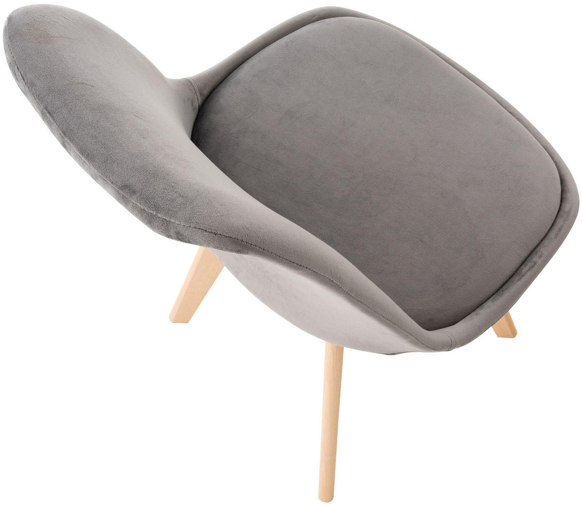 STUHL Samt grau - Eukalyptusholzfarben/Grau, Holz/Textil (49/83/50cm) - CLP