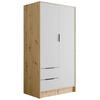 KLEIDERSCHRANK mit Flügeltüren KOLIN 100x200cm Artisan / Weiß - Eiche Artisan/Weiß, Holzwerkstoff (102/200/51cm) - ALTDECOR