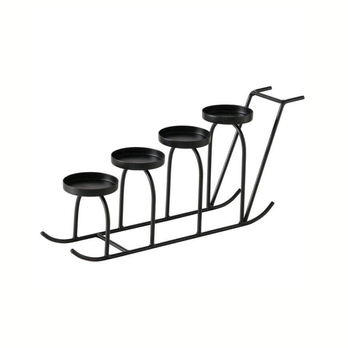 KERZENHALTER Metall Slido - Schwarz, Metall (9.5/20.3/45.5cm) - Boltze Home