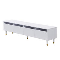 TV Lowboard 178 cm, 4 Schubladen, Holzoptik, Weiß - Weiß, Holz (178/45/35cm)