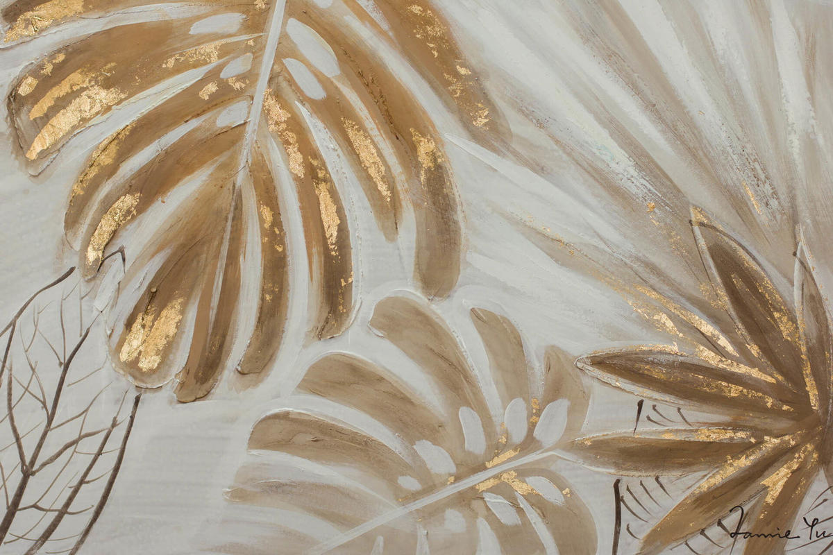 ACRYLBILD HANDGEMALT Gold 122/82 cm - Goldfarben/Braun, Textil (122/82cm) - KUNSTLOFT