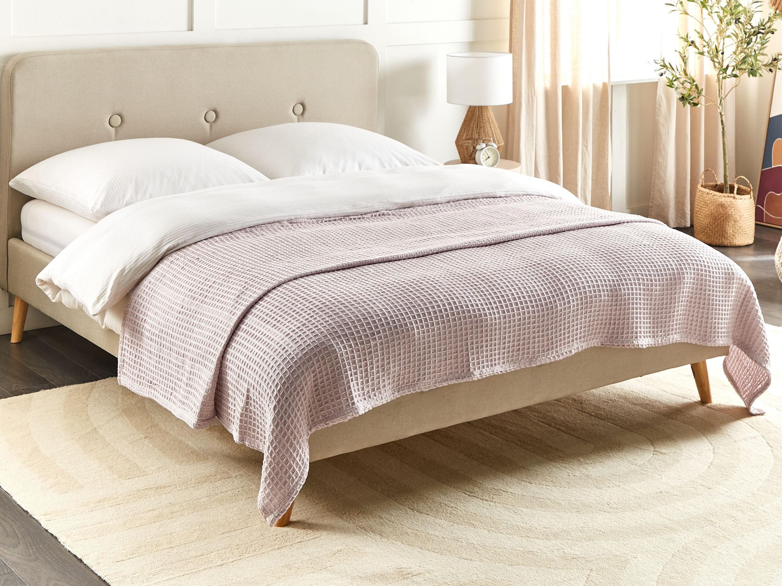 DECKE Rosa 220 x 240 cm Chagyl - Pink, Textil (220/240cm) - Beliani