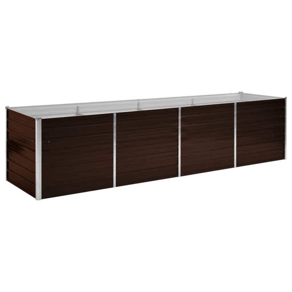 GARTEN-HOCHBEET Braun 320/80/77 Cm Verzinkter Stahl - Braun, Metall (80/77/320cm) - vidaXL