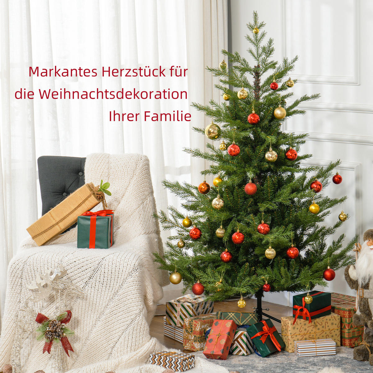 WEIHNACHTSBAUM DE-41531 1290 Zweige, schneller Aufbau Grün - Grün, Kunststoff (150cm) - ComfortXL