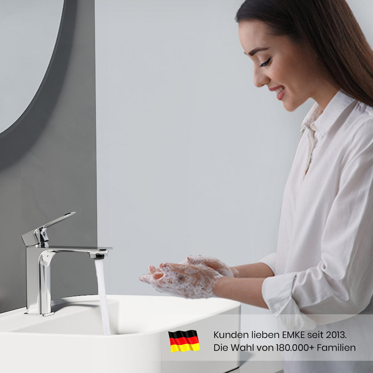 WASCHTISCHARMATUR aus 4MS-Messing Verchromt 15,2 cm - Chromfarben, Metall (15.2/4.5/16.6cm) - EMKE