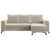 ECKSOFA Axel Velvet Beige - Beige/Schwarz, Textil/Metall (242/140cm) - MKS