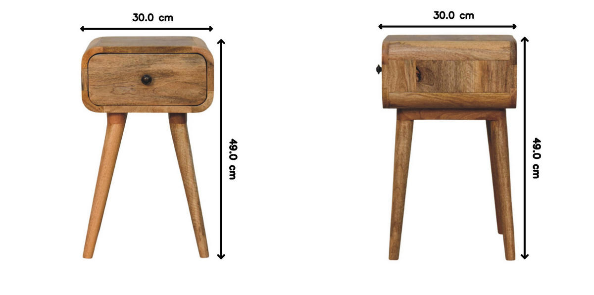 NACHTKASTEN Avora Mini Eichenoptik, 1 Schublade, Beige - Beige/Messingfarben, Holz/Metall (30/49/30cm) - Artisan Furniture