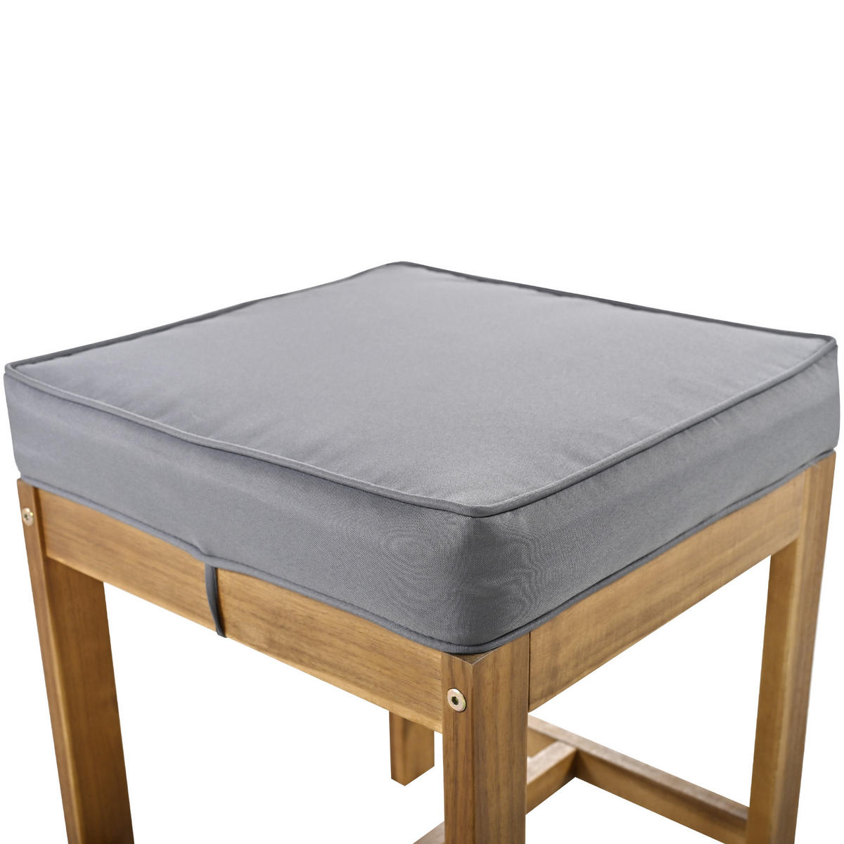 GARTENSET 187x187x71cm grau aus Akazie und Seil, waschbar - Grau, Textil - Modfu