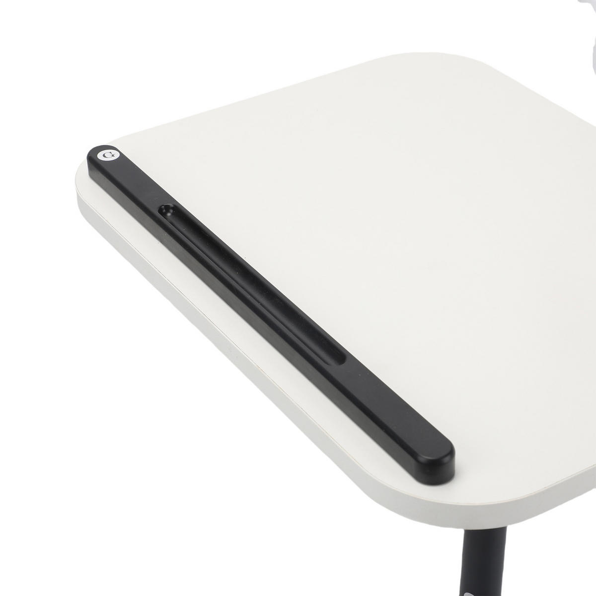 NACHTTISCH aus Massivholz, höhenverstellbarer Laptoptisch für Zuhause, 15 mm dick, mit Buchstütze, weiß - Weiß, Holz (40/30/80cm) - Ej. Life