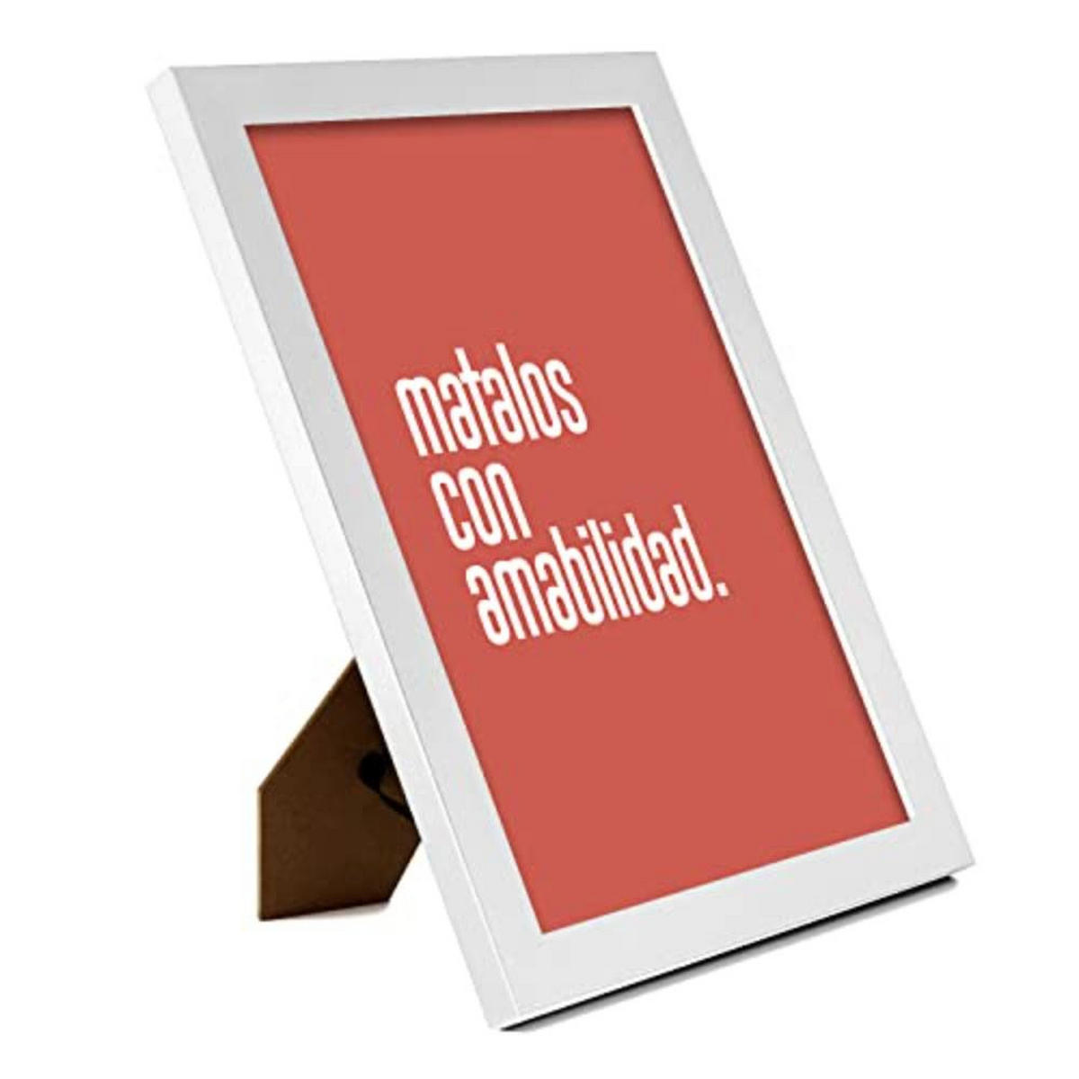 POSTER Set mit 4 Welt TypografieStil A4 Weißer Rahmen - Weiß, Papier (29.7/3cm) - Nacnic