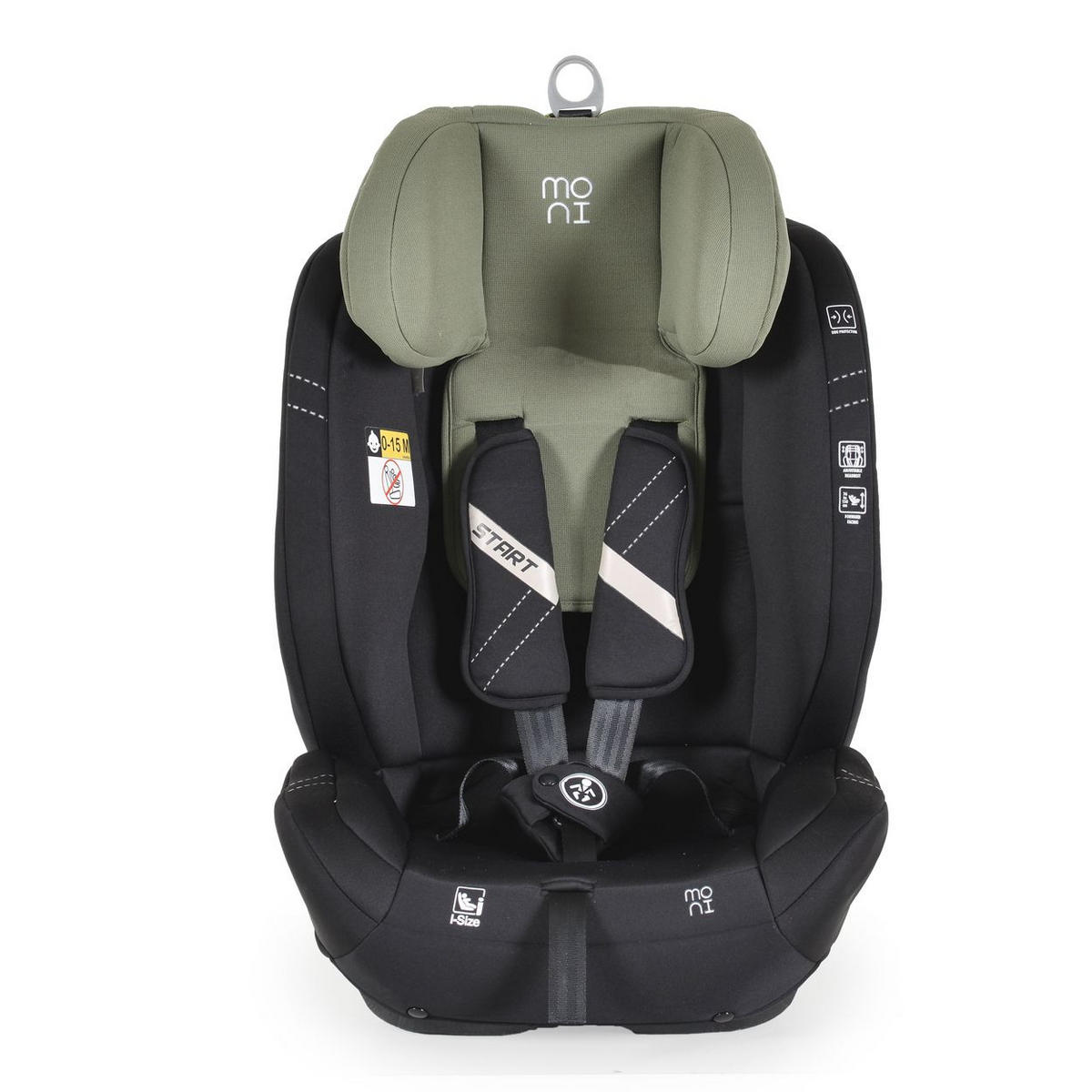 KINDERSITZ i-Size Start grün (76-150cm) Kopfstütze verstellbar, Kuscheltier - Grün, Kunststoff (45/60/46cm) - Moni