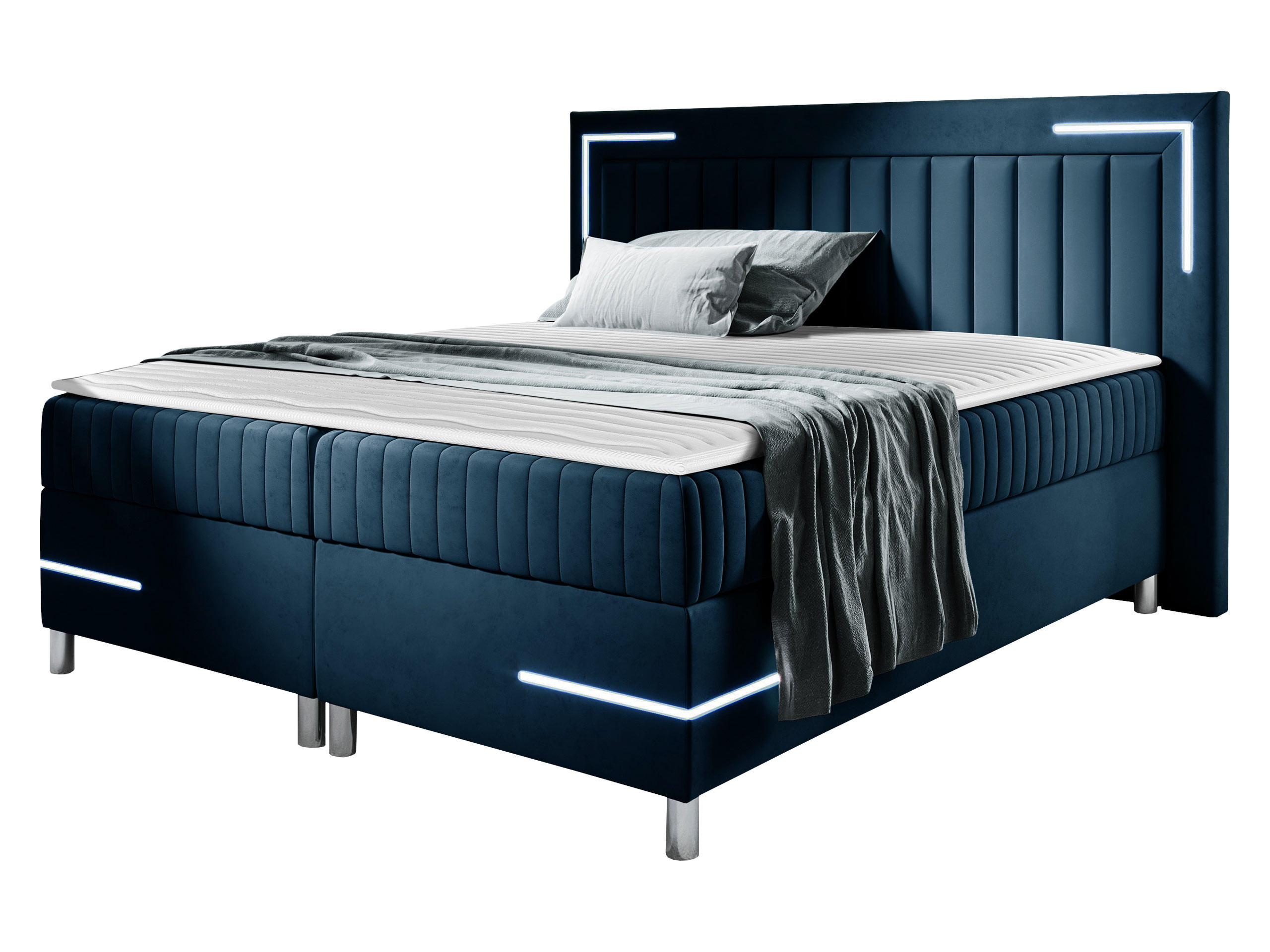 BOXBETT Tenosi 3 LED - Blau, Holz (200/200cm) - MIRJAN24