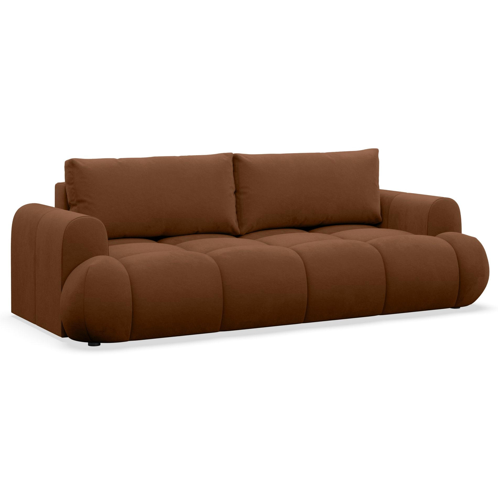 3-SITZER SOFA Ombo Doce Kupfer wasserabweisender Samt - Schwarz/Kupferfarben, Kunststoff/Textil (250/92/110cm) - Selsey