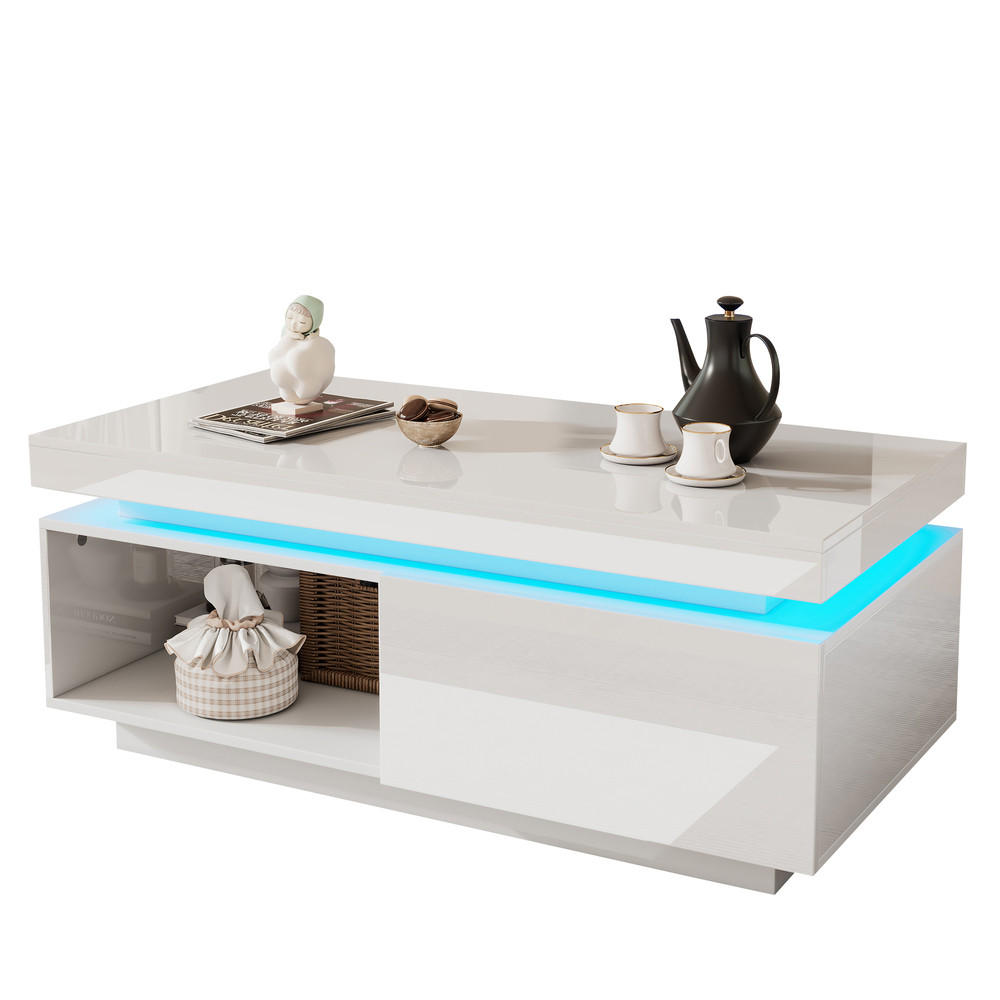 FLIEKS KONFERENČNÍSTOLEK 100x50cm Bílý LED Zásuvka 50kg