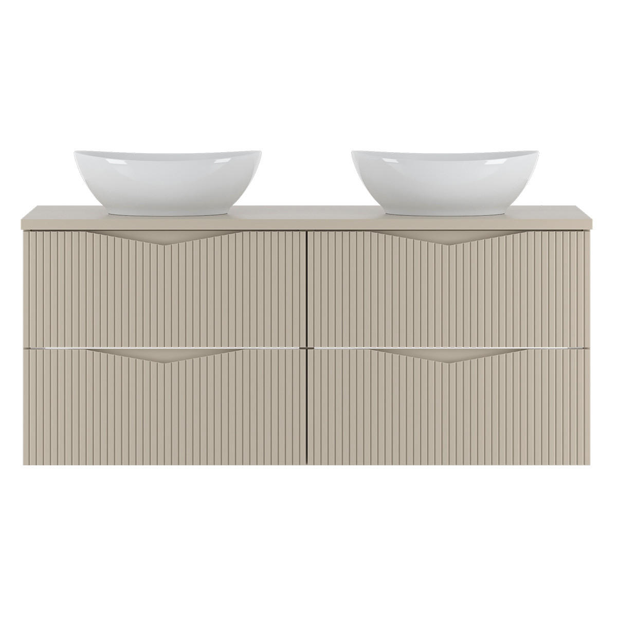 DOPPELWASCHTISCH 120.6cm Tao Kaschmir - Beige, Holzwerkstoff (120.6/50/45.8cm) - Petits-meubles