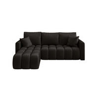 ECKSOFA GARDA links schwarz Velours Monolith 97 - Schlaffunktion, Bettkasten - Schwarz, Textil (230/150cm) - Cornero