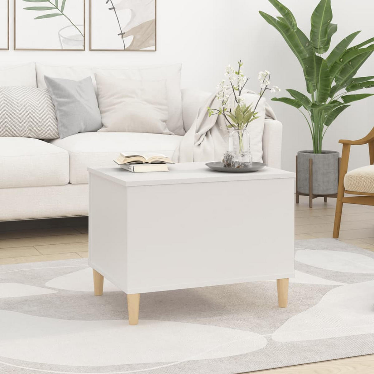 COUCHTISCH Weiß 60x44,5x45 cm Holzwerkstoff - Weiß, Holzwerkstoff (60/44.5/45cm) - furnicato