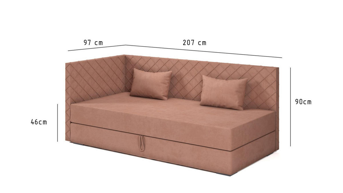 SOFA Liana In Opera - Blau, Holzwerkstoff/Textil (207/90/97cm) - Fun Möbel