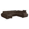 WOHNLANDSCHAFT Boston U, Seite: Links - LC+2P+R+2R - Chromfarben/Braun, Holz/Textil (325/98/260cm) - MIRJAN24