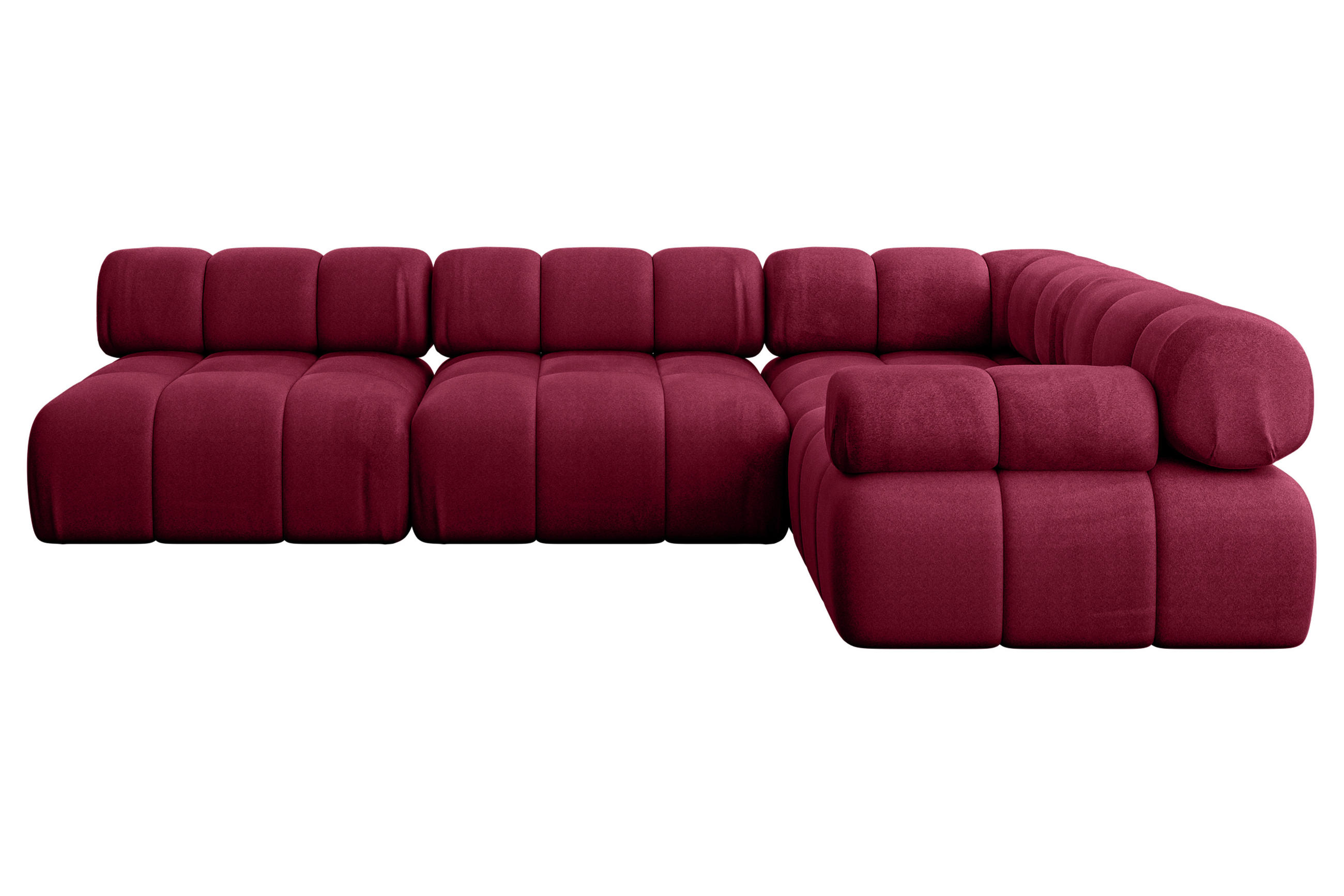 ECKSOFA modulares Sofa Mende-L2 - 285x190x70 cm Bordeauxrot Velours - Bordeaux, Holzwerkstoff/Textil (285/190cm) - ALTDECOR