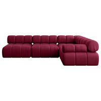 ECKSOFA modulares Sofa Mende-L2 - 285x190x70 cm Bordeauxrot Velours - Bordeaux, Holzwerkstoff/Textil (285/190cm) - ALTDECOR