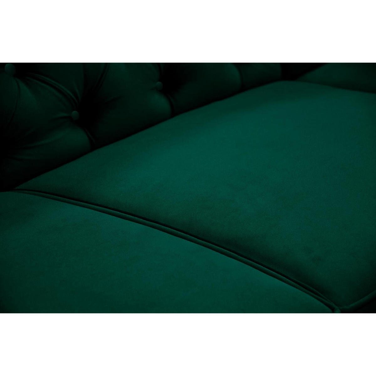 ECKSCHLAFSOFA Chester im Chesterfield-Stil, Dunkelgrün, links - Dunkelgrün/Schwarz, Textil (278/173cm) - Beautysofa