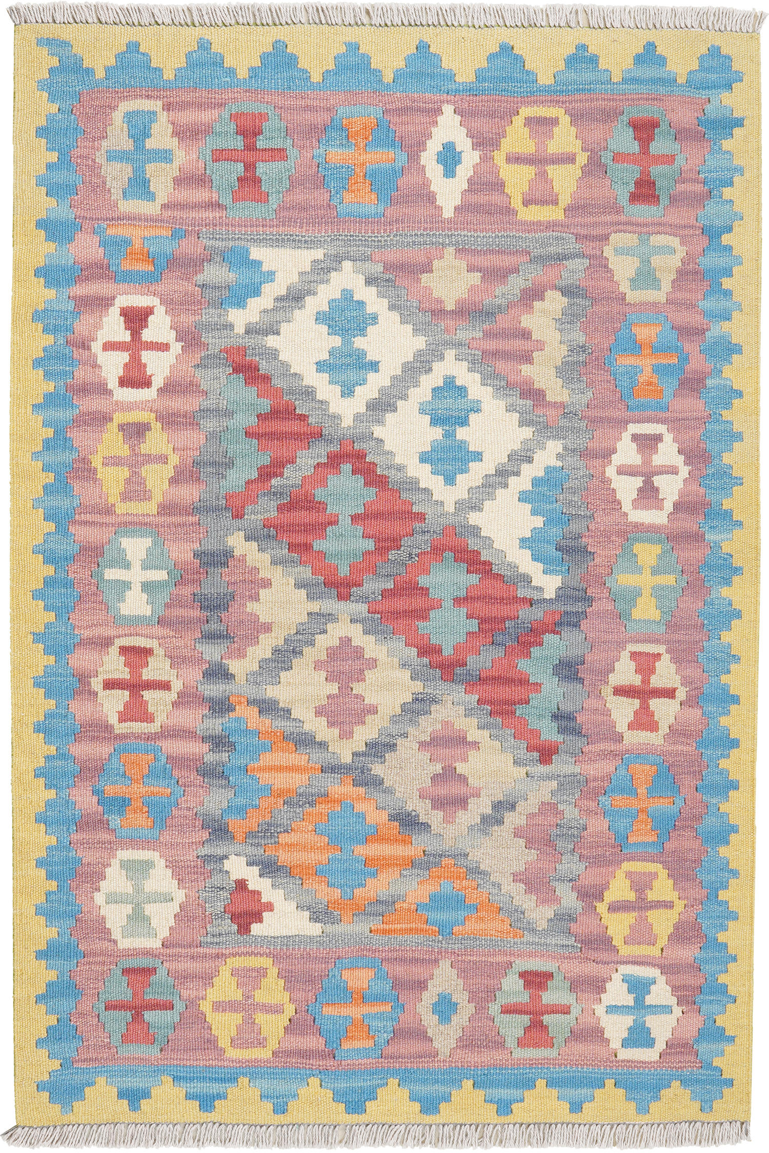 HANDWEBTEPPICH Gashgai Kelim Grau, Bunt 125/85 cm Schurwolle - Multicolor, Textil (85/125cm) - Looma