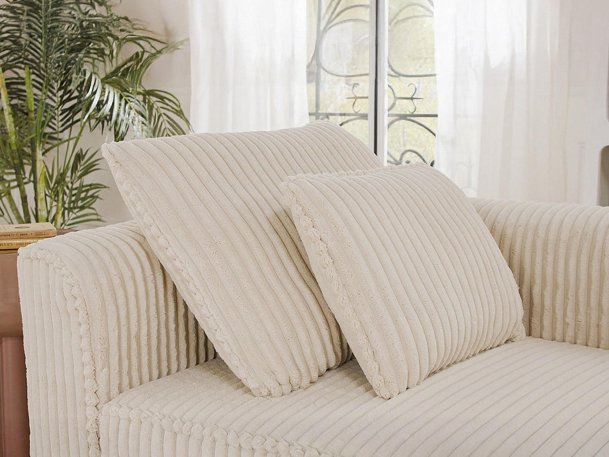 RECAMIERE ohne Schlaffunktion - 1 Person - samt - beige Pineta - Beige, Textil (180/67/115cm) - Vente-Unique