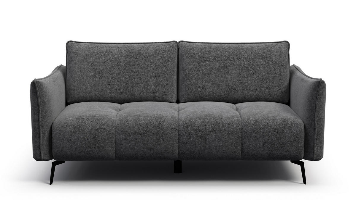 SOFA AERA 2,5-Sitzer, dunkelgrau - Dunkelgrau/Schwarz, Holz/Textil (187/89/96cm) - Courtois Laville