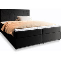 BOXBETT MADO 160x200 cm mit Matratze und Topper - Schwarz - Schwarz, Holz (160/200cm) - MASSENO