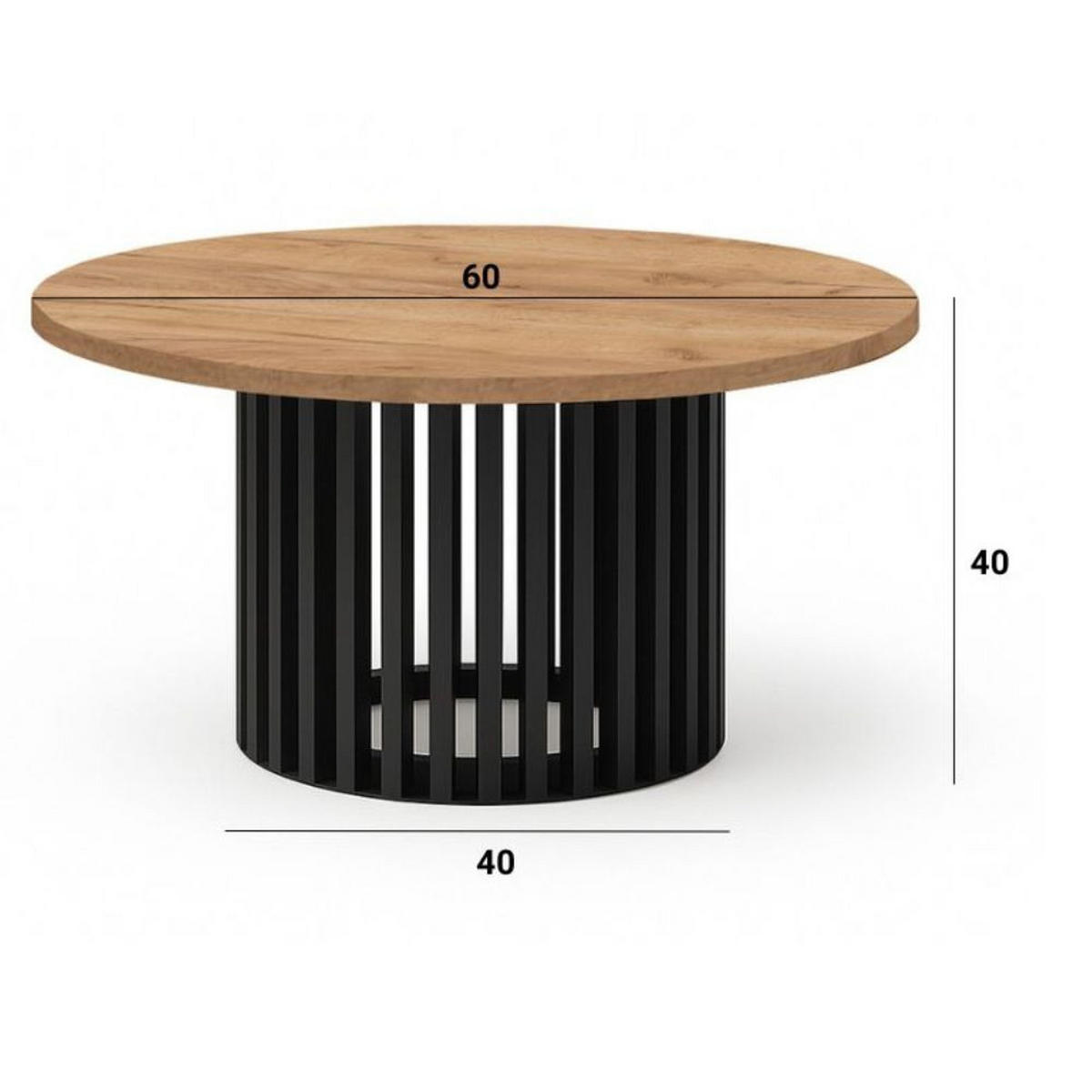 COUCHTISCH DOVER, 60 cm, minimalistisch und zeitlos, Eiche Lefkas/Weiß - Dunkelbraun/Weiß, Holz (60/60/40cm) - Dekori_Interiors