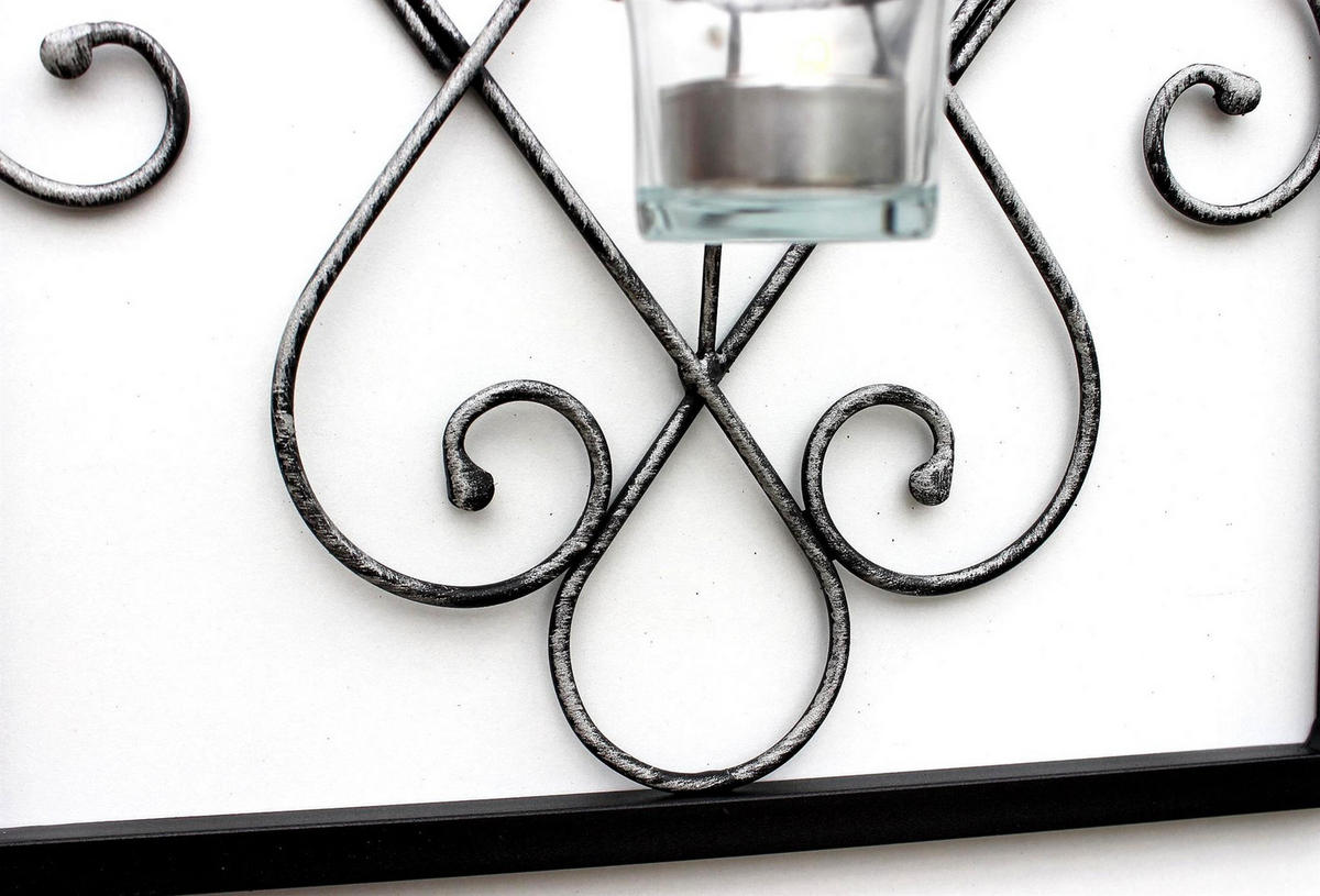 WANDTEELICHTHALTER Arabika Metall Schwarz 31 cm - Schwarz, Metall (1cm) - DanDiBo