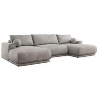 SEDACIA SÚPRAVA RINA U Svetlosivá Zamat - čierna/svetlosivá, textil/plast (360/85/170cm) - MKS