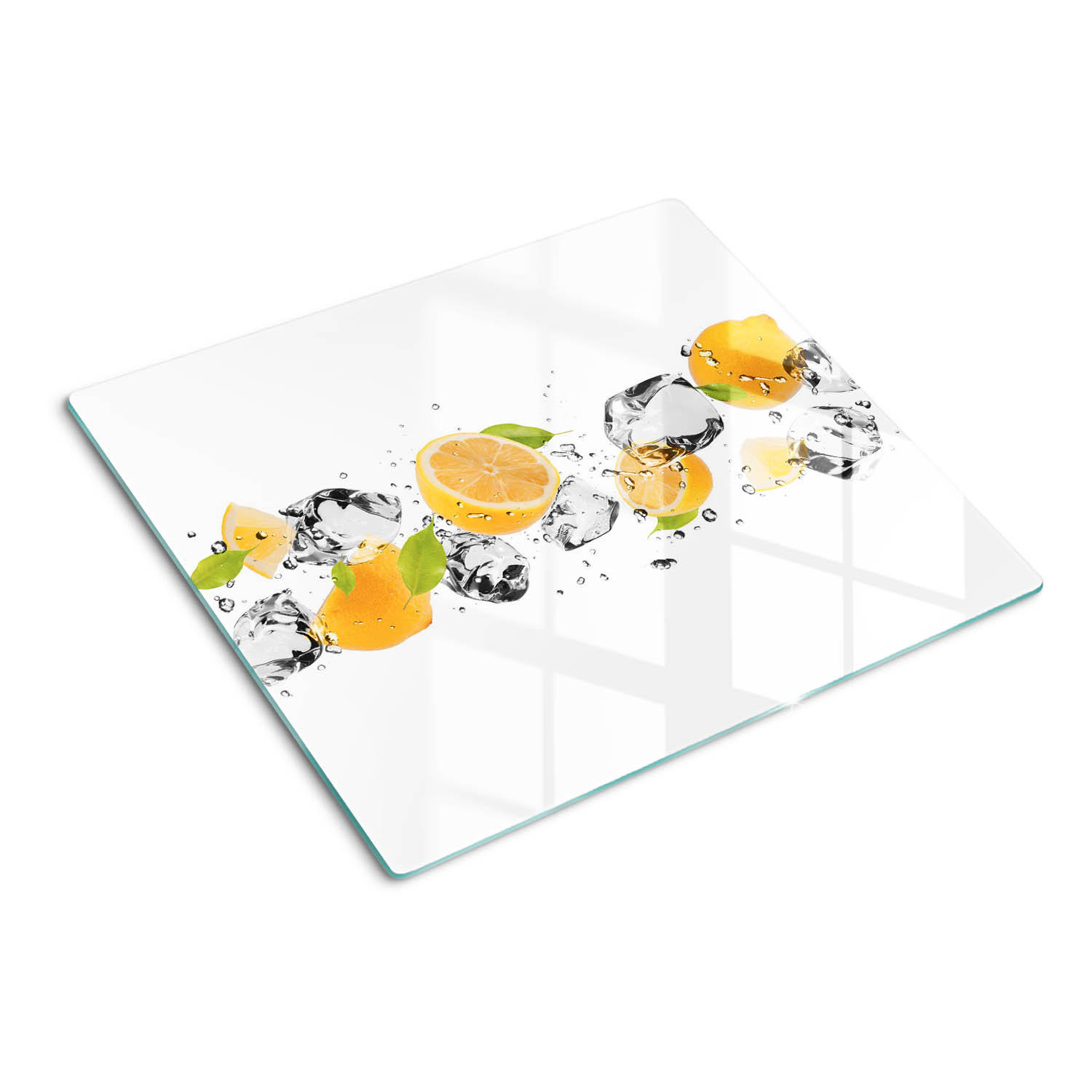 GLASPLATTE 60x52 cm Zitrone und Wasser - Gelb, Glas (60/0.4/52cm) - TULUP