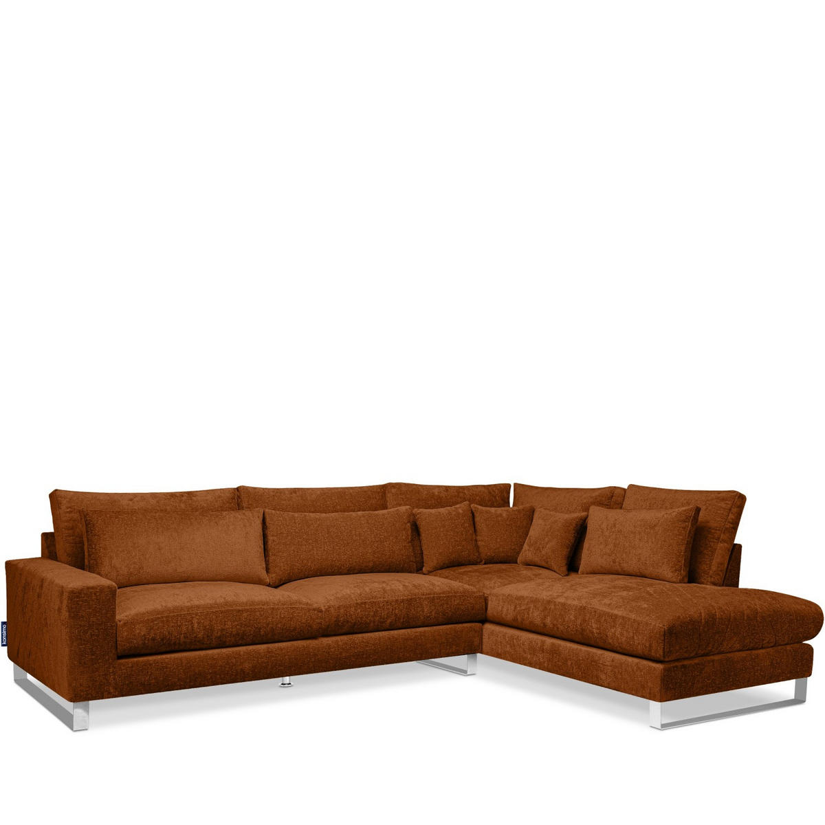 ECKSOFA RECHTS BRENTIS Chenille-Stoff, Orangerot - Orange, Textil (314/224cm) - KONSIMO®