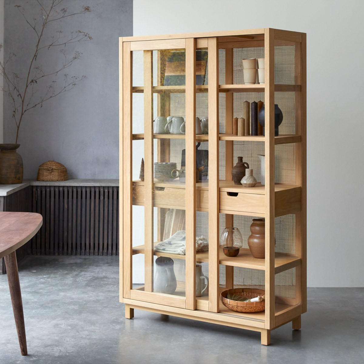 SCHRANK Adel Natur aus Eiche - Naturfarben, Holz (110/180/45cm) - Tikamoon