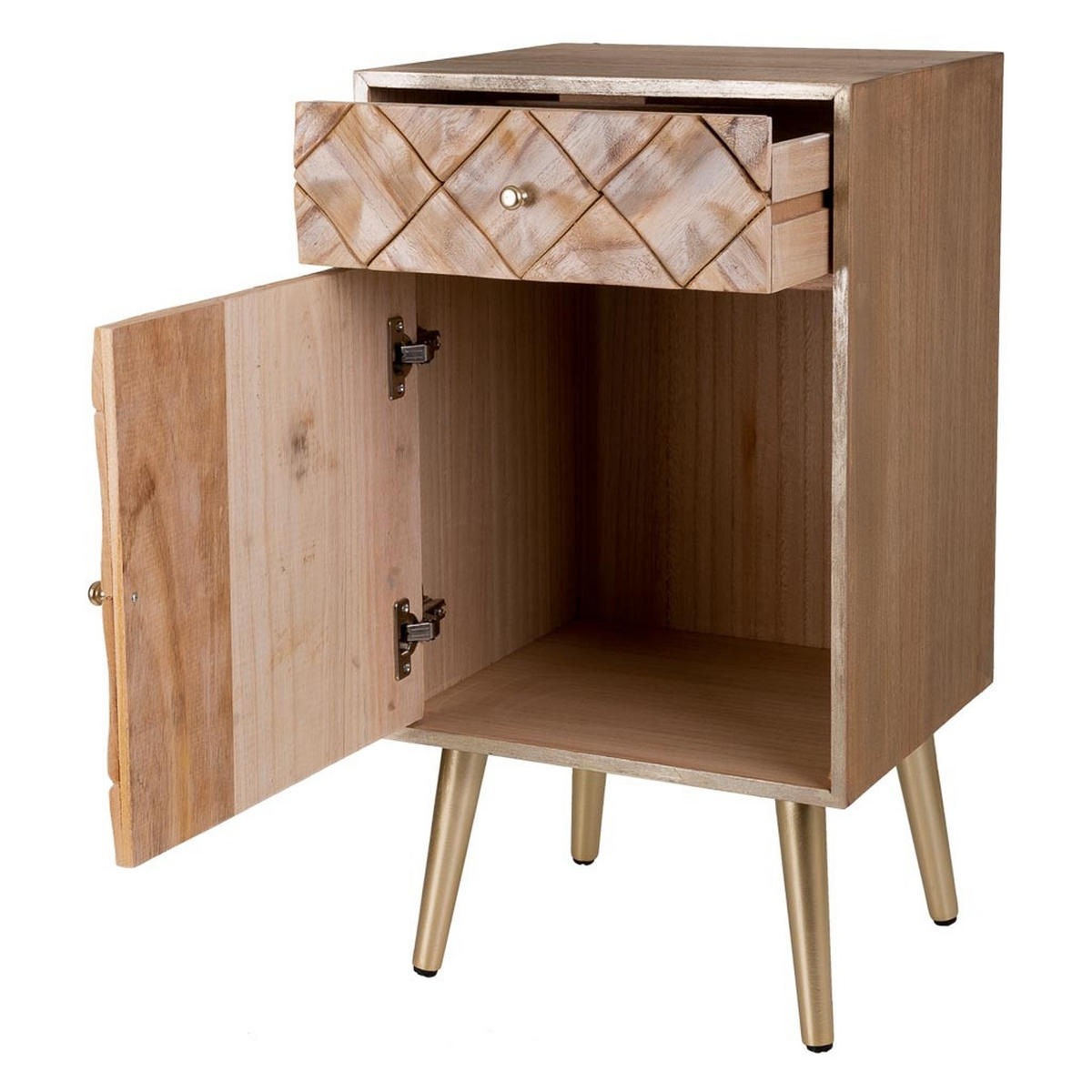 NACHTTISCH aus Holz, braun, 40x35x71cm - Braun, Holz (40/71/35cm) - Wanderlust