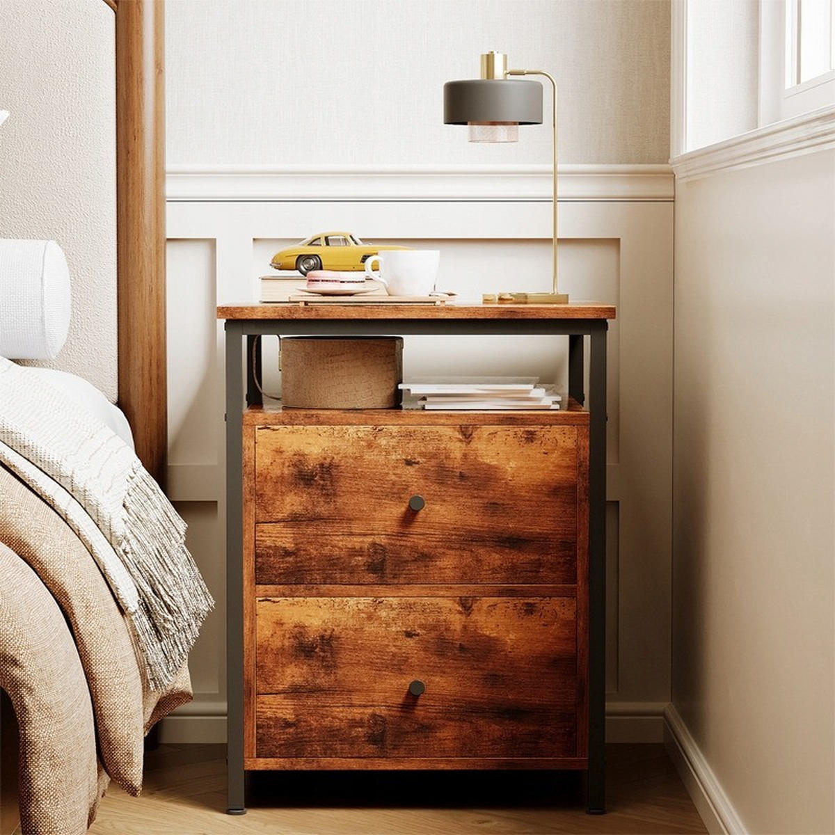 NACHTTISCH, braun, 45/45/58,6 cm - Braun, Holzwerkstoff (45/59/45cm)