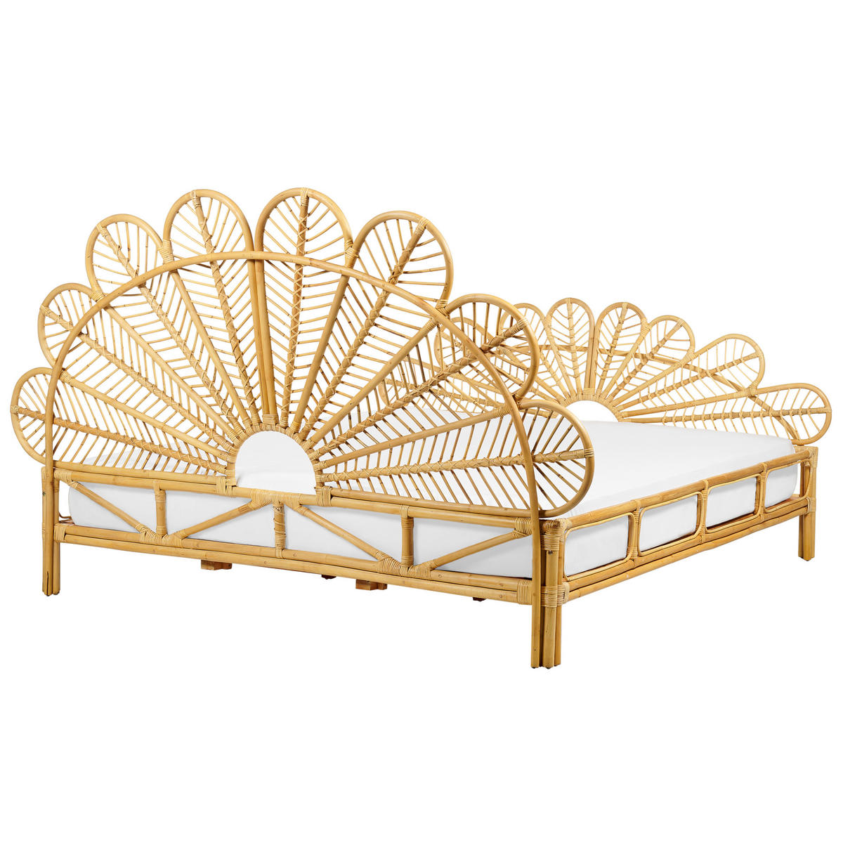 DOPPELBETT 180/200cm Heller Holzfarbton Florentine - Hellbraun, Naturmaterialien (180/200cm) - Beliani