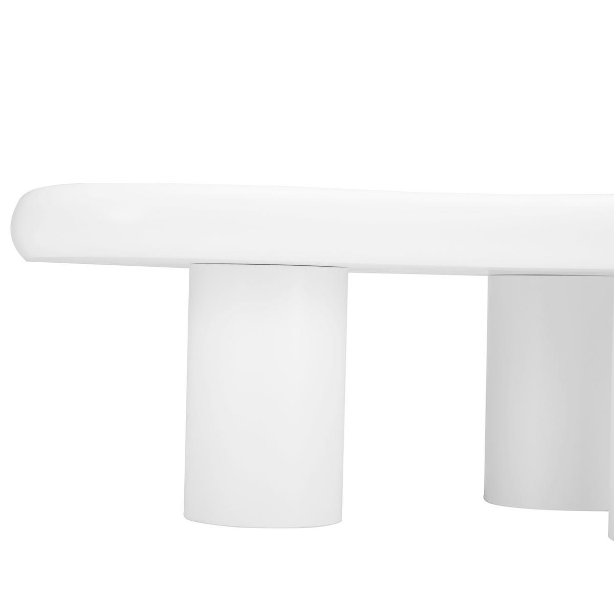 COUCHTISCH 97/67/32 cm in Weiß aus MDF in Wolkenform mit lackierter Oberfläche - Weiß, Holzwerkstoff (97/67/32cm) - Flora Grace