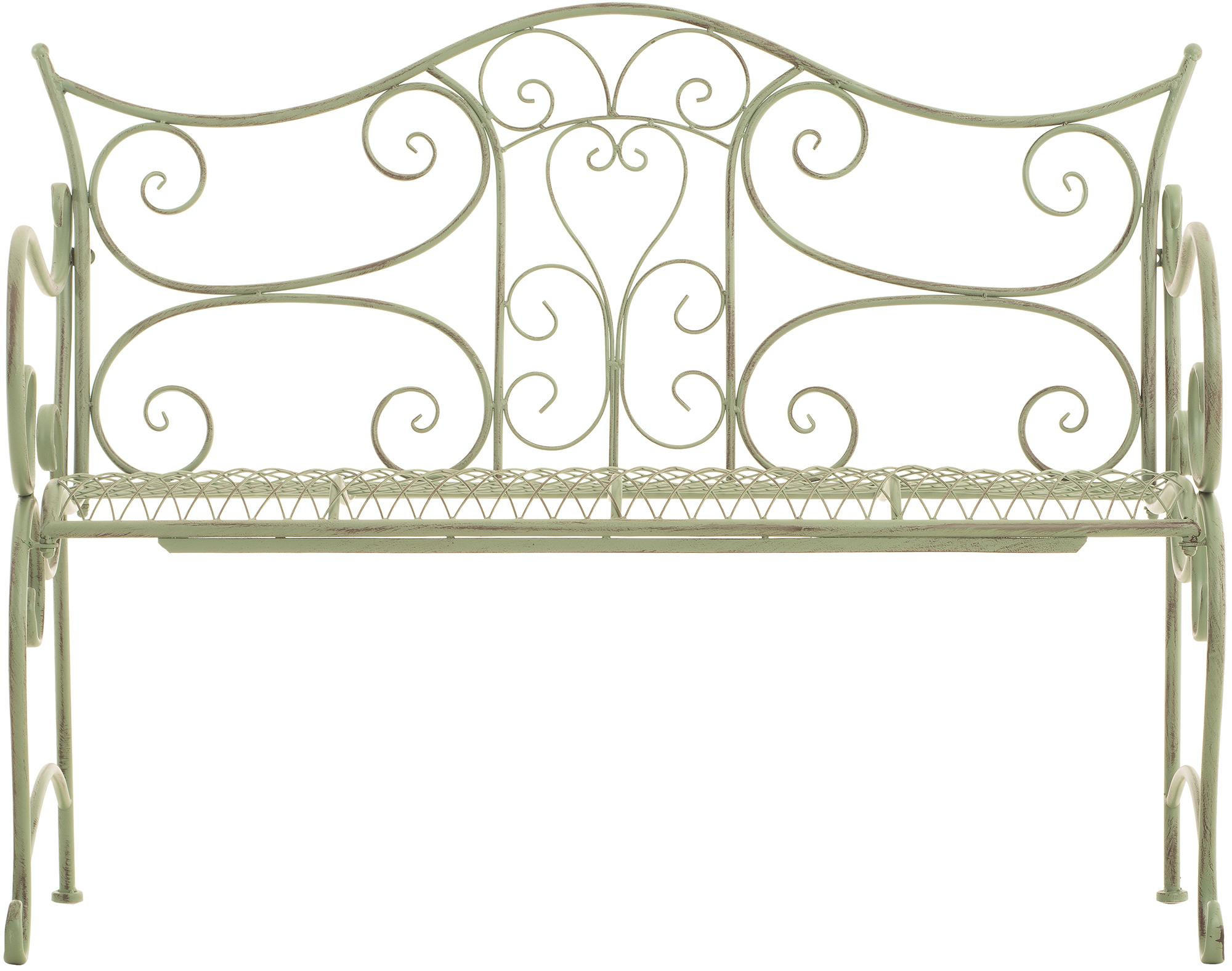 GARTENBANK 113/47 cm Metall antik-grün - Grün, Metall (113/89/47cm) - CLP