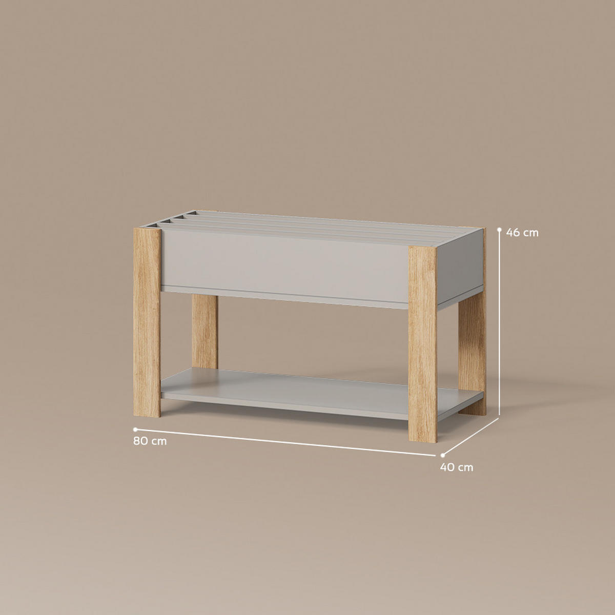 KINDERREGAL Mailo Cashmere/Artisan 80 x 46 cm - Kaschmir/Eiche Artisan, Holzwerkstoff (80/46/40cm) - Livinity®