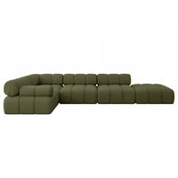ECKSOFA modulares Sofa Felto-L2 - 380x190x70 cm Grün Bouclé - Grün, Holzwerkstoff/Textil (380/190cm) - ALTDECOR