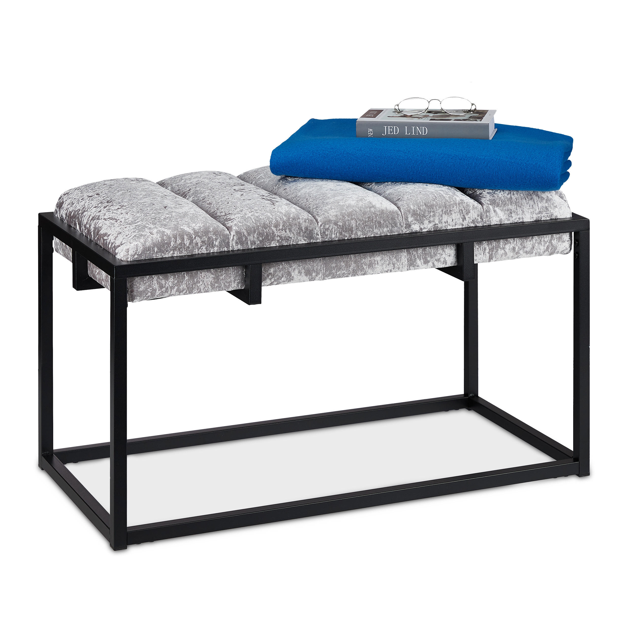 SITZBANK - Multicolor, Holzwerkstoff/Textil (80/47/40cm) - Relaxdays