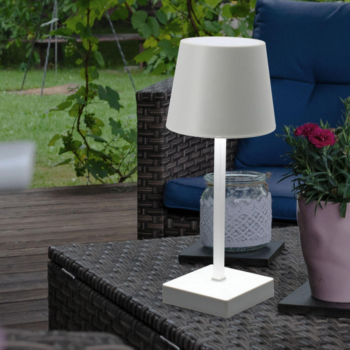 LED TISCHLEUCHTE Weiß Unifarben - Weiß, Metall (10.5/10.5/26cm) - Cepewa