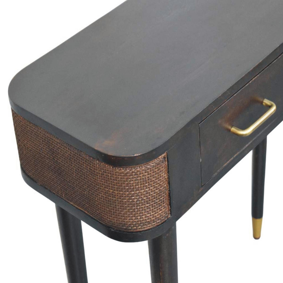 KONSOLENTISCH mit Samt-Mokka-Finish, 2 Schubladen, dunkelbraun - Dunkelbraun, Holz (35/90/80cm) - Artisan Furniture